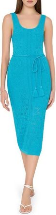 Milly Bubble Pointelle Knit Midi Dress in Bright Blue at Nordstrom, Size X-Large
