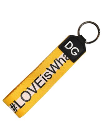 Dolce & Gabbana Multicolor Logo Polyester Brass Holder Keychain Pvc Accessory
