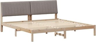 vidaXL Bed Frame with Headboard Brown 200 x 200 cm Solid Pine Wood vidaXL