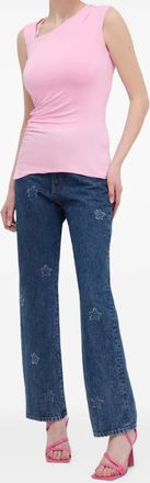 HUGO BOSS logo-detail top - women - Viscose/Elastane - M - Pink