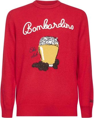 MC2 Saint Barth Kleurrijke trui met Bombardino Glass Artwork - Heren - Ronde hals truien - Rood - XL - Wol - Truien & Vesten