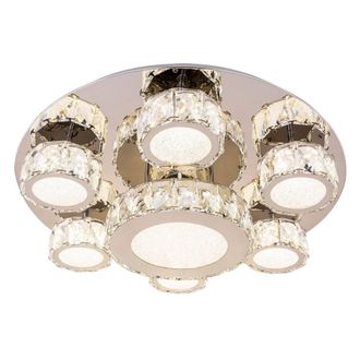 Netlighting Amur Ceiling Light Chrome K9 Crystals 7x LED 4000K in Silver