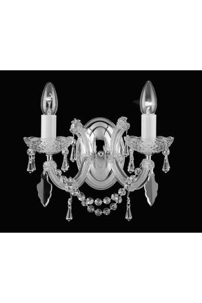 Netlighting CP0015002WBG Marie Theresa Glass Arm Gold Candle Wall Lamp in Grey