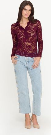 Generation Love Dominique Lace Top in Dark Red at Nordstrom, Size Xx-Small L