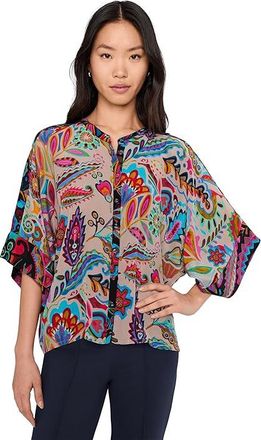 Johnny Was Flow Shrug - Silvana Womens Clothing Beige : SM, Silk