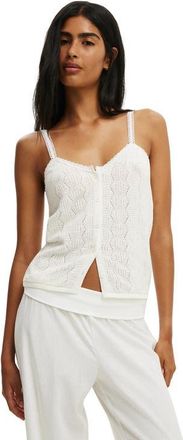 Cotton On Womens Knit Button Through Cami in Porcelain at Nordstrom, Size Xx-Small
