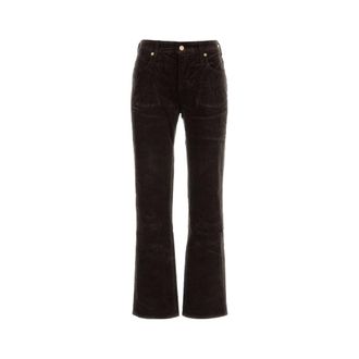 7 For All Mankind Wide Trousers, female, Brown, Size: W27 Calie Straight Corduroy Pants