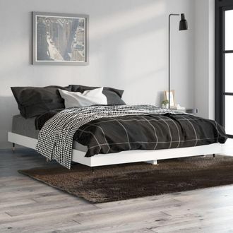 vidaXL Estructura De Cama Madera De Ingenier&iacute;a Blanca 135x190 Cm Vidaxl