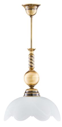 Jupiter Lampada A Sospensione Vintage Ottone, Vetro Bianco E27