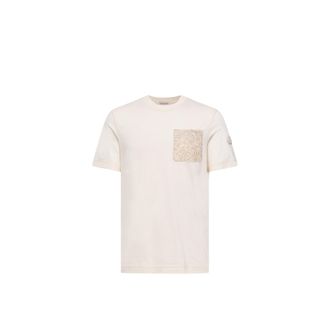 Moncler Moncler Paisley Print Cotton T-shirt, Men, White, Size: 3xl