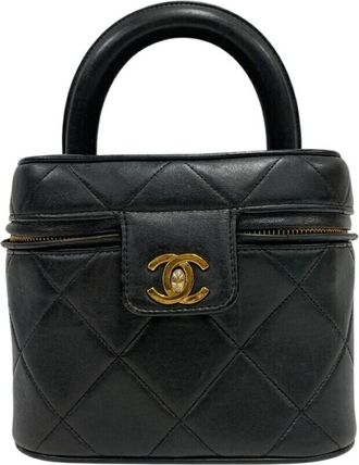Chanel Leather Handbag Vanity Bag (Pre-Owned)