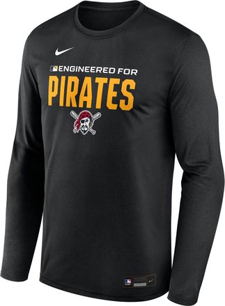 Nike Pittsburgh Pirates Authentic Collection Team Issue Nike Mens Dri-FIT MLB Long-Sleeve T-Shirt in Black | 02TJ00APTB-Q92