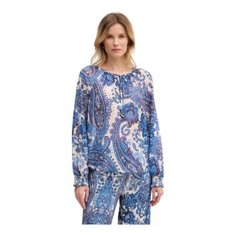 Oui Overhemden, Dames, Veelkleurig, XS, Bloesem blouse