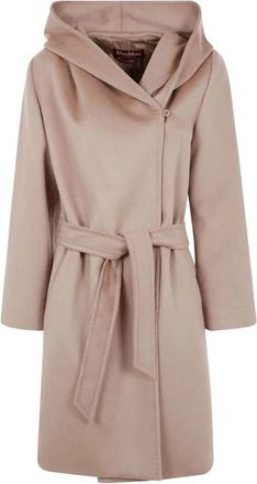 Max Mara Newmang Coat - Dames - Jas met riem - Bruin - L - Wol - Jassen