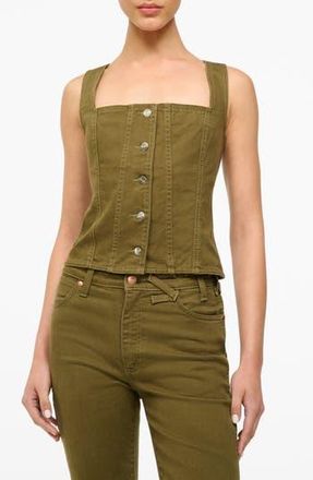 Staud + Wrangler Denim Trucker Top in Sergeant Green at Nordstrom Rack, Size X-Small