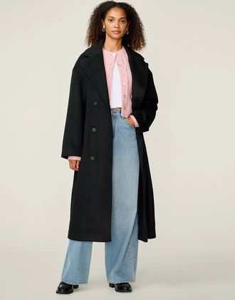 Omnes Womens Tina Wool Blend Coat in Black - Size: 18/20