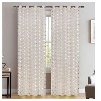 Trade Shop Trade Shop - Tenda Rosella Cuori Pannello Singolo 8 Borchie Porta Finestra Bastone 140x280 Cm
