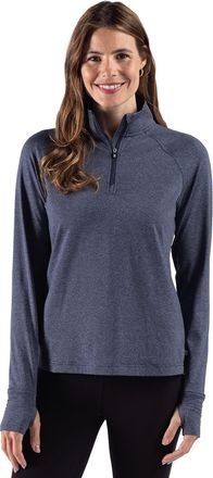 Cutter & Buck Adapt Recycled Soft Knit Stripe Womens Quarter Zip Pullover