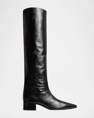 Khaite Andee Leather Knee Boots