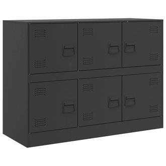 Berkfield Home Sideboard Black 99x39x73 cm Steel | Size: 99 x 39 x 73 cm