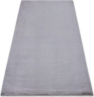 RugsX Rugsx - Alfombra Bunny Plateado Imitaci&oacute;n De Piel De Conejo Grey 140x190 Cm