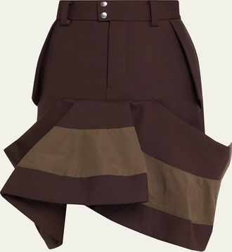sacai Hybrid Asymmetric Flounce Skirt