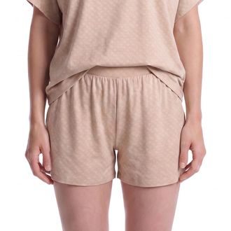 HUGO BOSS Korte Broeken, Dames, Bruin, XL, B Logo Lyocell Pyjamashorts