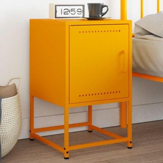 vidaXL Bedside Cabinet Mustard Yellow 36x39x60.5 cm Steel Vidaxl