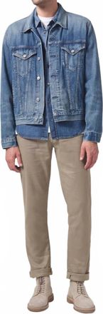 Citizens Of Humanity Gage Slim Straight Stretch Linen Jeans In Dune