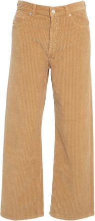 Nine In The Morning Broeken, Dames, Bruin, W30, Katoen, Corduroy Wide-Leg Broeken Marrone Aw 25