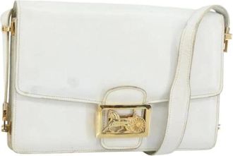Celine Pre-owned Shoulder Bags, female, White, Size: ONE SIZE Pre-owned Leather Shoulder Bag