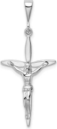 Diamond2Deal 14k White Gold Passion Crucifix Pendant