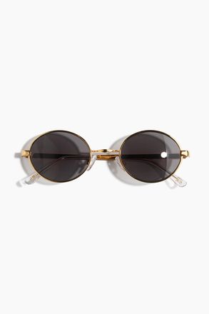 H&M Ovale Sonnenbrille - Goldfarben/Schwarz
