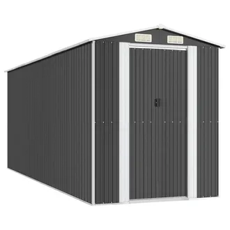 Berkfield Home Garden Shed Anthracite 192x523x223 cm Galvanised Steel in Black | Size: 192 x 523 x 223 cm
