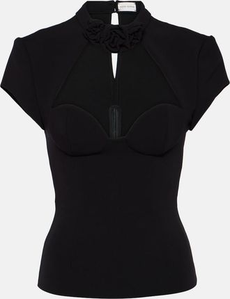 Magda Butrym Floral-applique wool-blend top