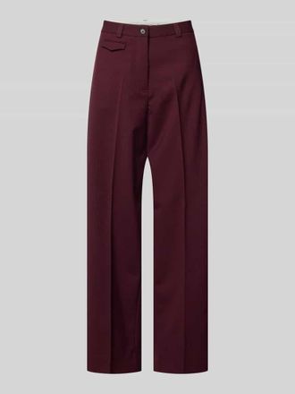 Tommy Hilfiger Loose Fit Weite Hose aus Woll-Mix in Bordeaux, Gr&ouml;&szlig;e 34