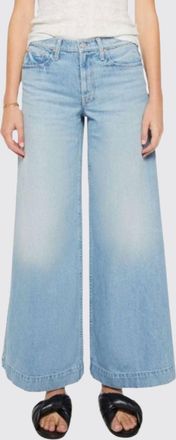 Mother Jeans wide leg a vita media The Headliner Sneak in denim di cotone