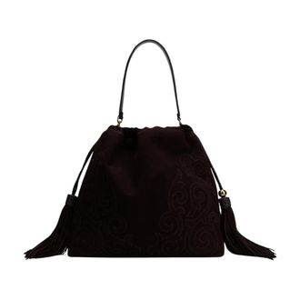 Etro Kalispera Bucket Bag - Dames - Tassen - Bruin - Maat: ONE Size Leer