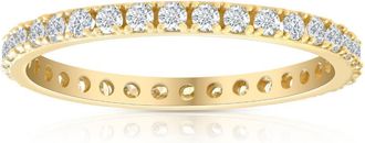Pompeii3 1/2 Ct Diamond Eternity Ring 10k Yellow Gold Womens Stackable Anniversary Band