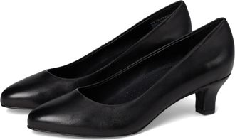 Trotters Kate Pump Womens Black Leather Almond Toe Kitten Heel ZOGG3886