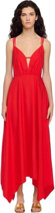 Sandro Asymmetric maxi dress in Red at Nordstrom, Size 36 Eu