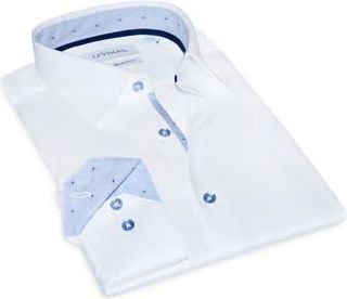 Levinas Contemporary Fit Solid Cotton Dress Shirt in Light Blue at Nordstrom Rack, Size Xxx-Large