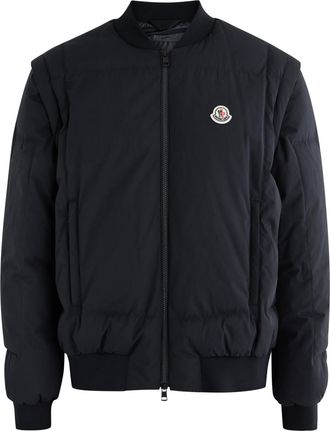 Moncler Taku Logo Padded Shell Bomber Jacket - Navy - 6 (UK46 /xxxl)