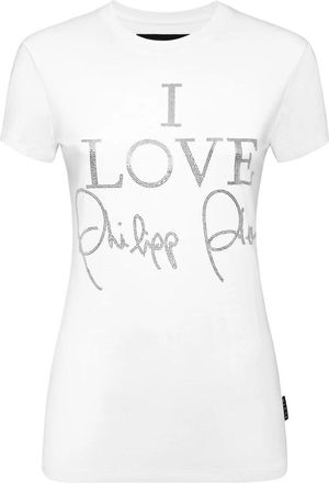 Philipp Plein Slim Fit T-Shirt - Dames - T-shirts - Wit - 2XL - Katoen - Tops