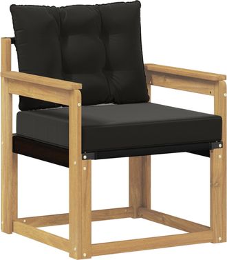 vidaXL Sof&aacute; De Exterior Madera Maciza De Acacia Y Textileno Blanco Vidaxl