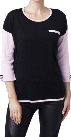 Angel 2-Tone Sweater In Blac/pink