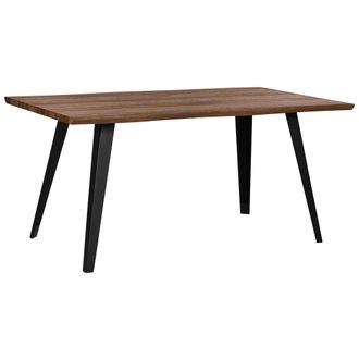 Beliani Beliani - Mesa De Comedor Madera Oscura 160 X 90 Cm Patas De Metal Negro Cocina Witney