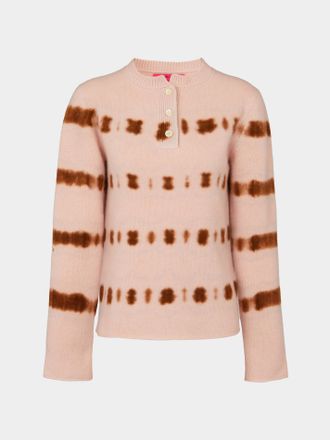 The Elder Statesman Womens Rave-Dye Cashmere Henley Sweater