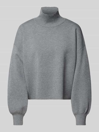 Moss Copenhagen Strickpullover aus Viskose-Mix mit Stehkragen Modell Mercy East in Mittelgrau, Gr&ouml;&szlig;e M/L