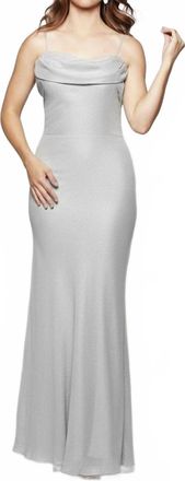 Milano Formals Flowing Muse Maxi Dress In Silver